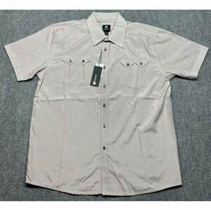 Vintage PJ Mark Shirt Mens 2XL Burgundy Striped Short Sleeve Button Up Y2K New